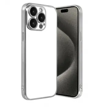 İphone 15 Pro Max Razer Lensli Silikon - Gümüş