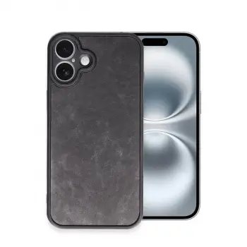 İphone 16 Plus Kılıf Aras Deri Kapak - Siyah