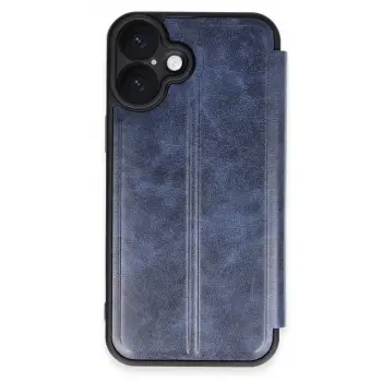 İphone 16 Plus Kılıf Flip Cover - Lacivert