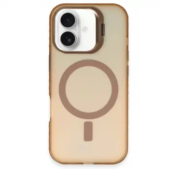 İphone 16 Plus Kılıf Primera Magsafe Standlı Kapak - Gold