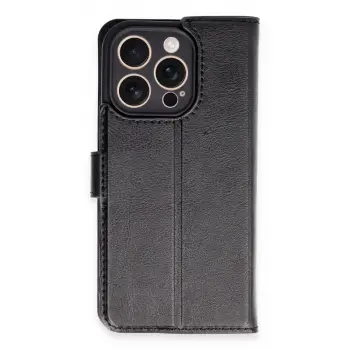 İphone 16 Pro Kılıf Trend S Plus Kapaklı Kılıf - Siyah