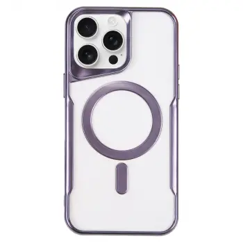 İphone 16 Pro Max Kılıf Boyi Magsafe Silikon Kapak - Derin Mor