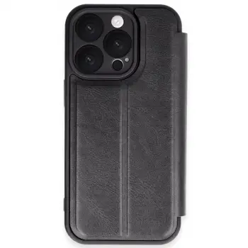 İphone 16 Pro Max Kılıf Flip Cover - Siyah