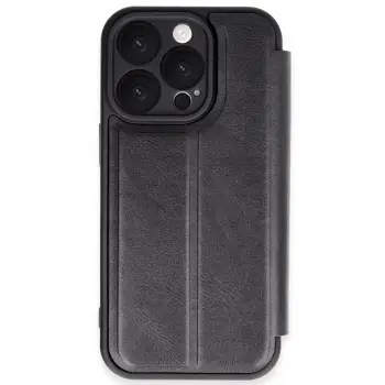 İphone 16 Pro Max Kılıf Flip Cover - Siyah