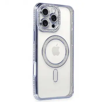 İphone 16 Pro Max Kılıf Joke Simli Magneticsafe Kılıf - Mavi