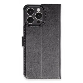 İphone 16 Pro Max Kılıf Trend S Plus Kapaklı Kılıf - Siyah