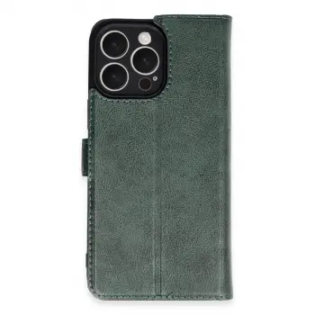 İphone 16 Pro Max Kılıf Trend S Plus Kapaklı Kılıf - Yeşil