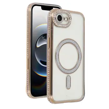 İphone 16e Joke Simli Magneticsafe Kılıf - Gold