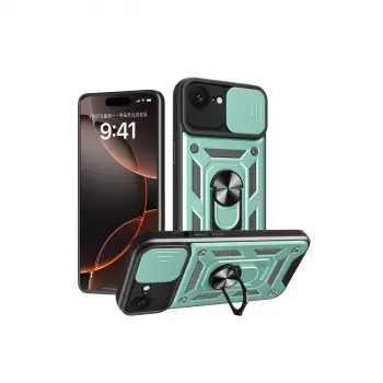 İphone 16e Kılıf Pars Lens Yüzüklü Silikon - Yeşil