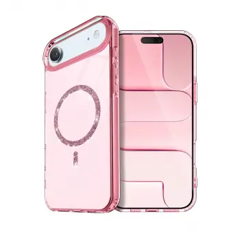 İphone 17 Air Live Diamond Magsafe Kapak - Pembe