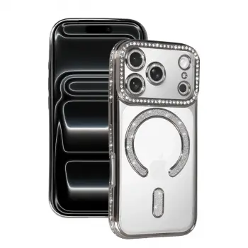 İphone 17 Pro Joke Simli Magneticsafe Kılıf - Gümüş