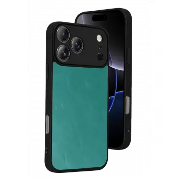 İphone 17 Pro Max Aras Deri Kapak - Açık Yeşil