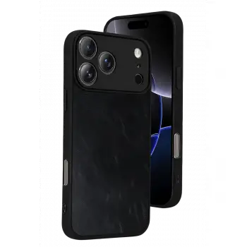 İphone 17 Pro Max Aras Deri Kapak - Siyah