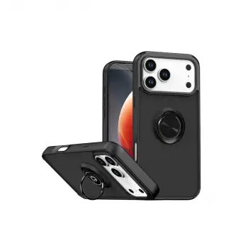 İphone 17 Pro Montreal Yüzüklü Silikon Kapak - Siyah