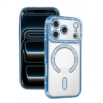 İphone 18 Pro Max Joke Simli Magneticsafe Kılıf - Sierra Blue