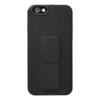 İphone 6 Kılıf Mega Standlı Silikon - Siyah