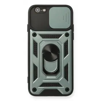 İphone 6 Kılıf Pars Lens Yüzüklü Silikon - Yeşil
