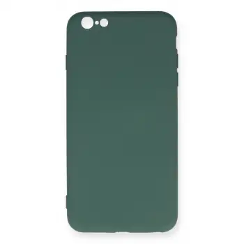 İphone 6 Plus Kılıf Nano İçi Kadife Silikon - Koyu Yeşil