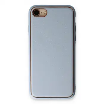 İphone 7 Kılıf Coco Deri Silikon Kapak - Açık Mavi