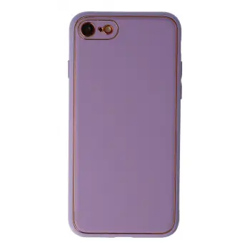 İphone 7 Kılıf Coco Deri Silikon Kapak - Lila