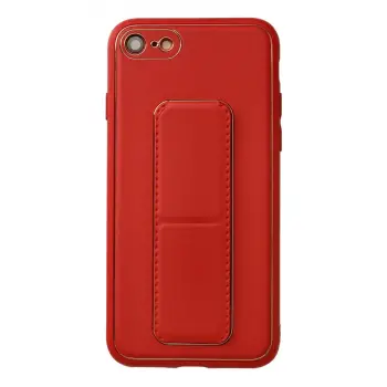 İphone 7 Kılıf Coco Deri Standlı Kapak - Kırmızı