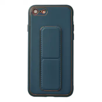 İphone 7 Kılıf Coco Deri Standlı Kapak - Mavi