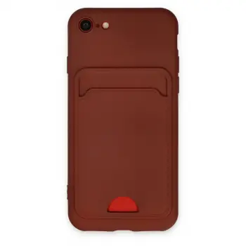 İphone 7 Kılıf Kelvin Kartvizitli Silikon - Bordo