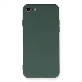 İphone 7 Kılıf Nano İçi Kadife Silikon - Koyu Yeşil