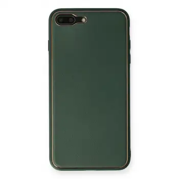 İphone 7 Plus Kılıf Coco Deri Silikon Kapak - Yeşil