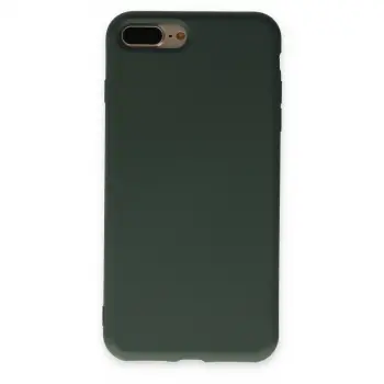 İphone 7 Plus Kılıf Nano İçi Kadife Silikon - Koyu Yeşil