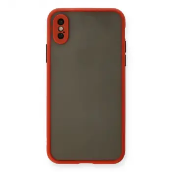 İphone X Kılıf Montreal Silikon Kapak - Kırmızı