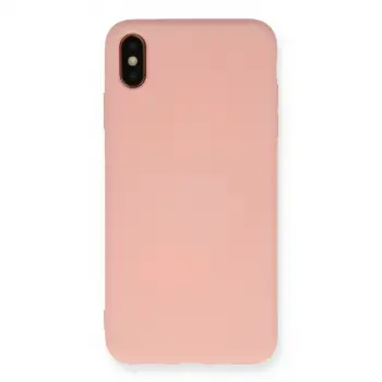 İphone X Kılıf Nano İçi Kadife Silikon - Pudra