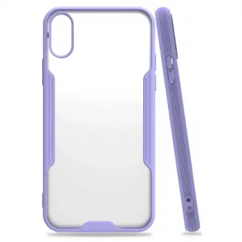 İphone X Kılıf Platin Silikon - Lila