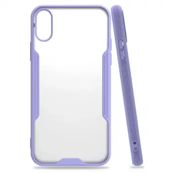 İphone X Kılıf Platin Silikon - Lila