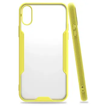 İphone X Kılıf Platin Silikon - Sarı