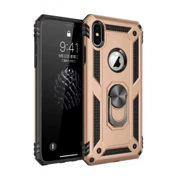 İphone X Kılıf Sofya Yüzüklü Silikon Kapak - Gold
