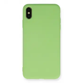 İphone Xs Max Kılıf Nano İçi Kadife Silikon - Açık Yeşil