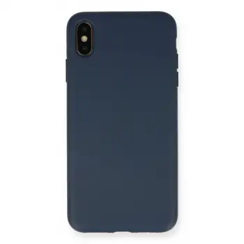 İphone Xs Max Kılıf Nano İçi Kadife Silikon - Lacivert