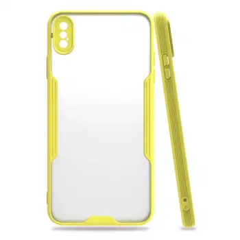 İphone Xs Max Kılıf Platin Silikon - Sarı