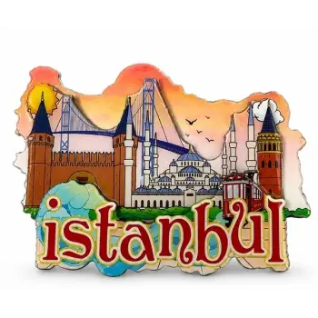 İstanbul Temalı Ahşap Buzdolapı Süsü Magnet Alk5938
