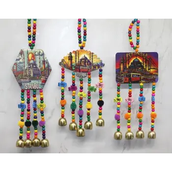 İstanbul Temalı Renkli Boncuklu Asmalı Rüzgar Çanı Alk4572