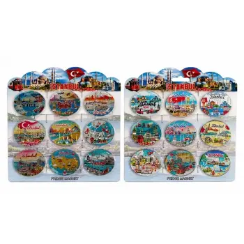 İstanbul Temalı Silikon Buzdolapı Süsü Magnet 9lu Set Alk5807