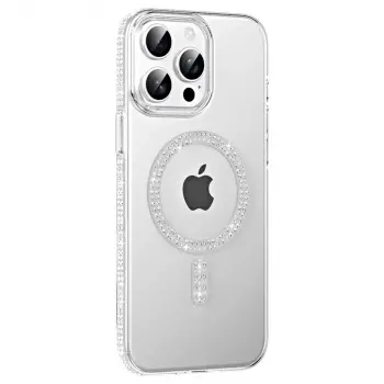 Joko  İphone 14 Pro Max Move Taşlı Magsafe Kapak - Gümüş