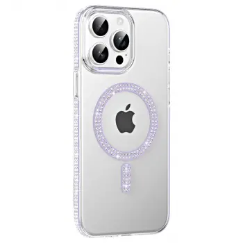 Joko  İphone 15 Pro Move Taşlı Magsafe Kapak - Lila
