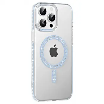 Joko  İphone 15 Pro Move Taşlı Magsafe Kapak - Mavi
