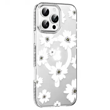 Joko  İphone 16 Pro Max Floral Magsafe Kapak - Beyaz