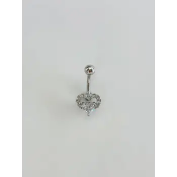 Kalp Detaylı Göbek Piercing - Pg0139