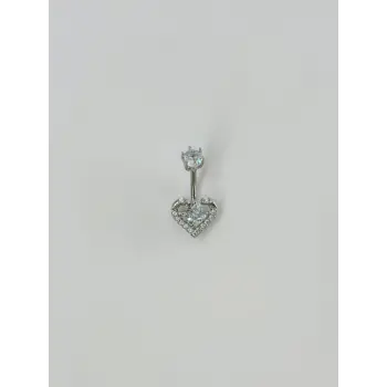 Kalp Detaylı Göbek Piercing - Pg0080