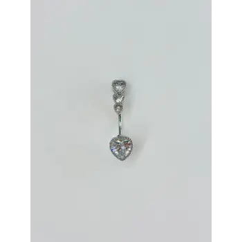 Kalp Detaylı Göbek Piercing - Pg0079