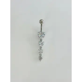 Kalp Detaylı Sallantılı Göbek Piercing - Pg0137